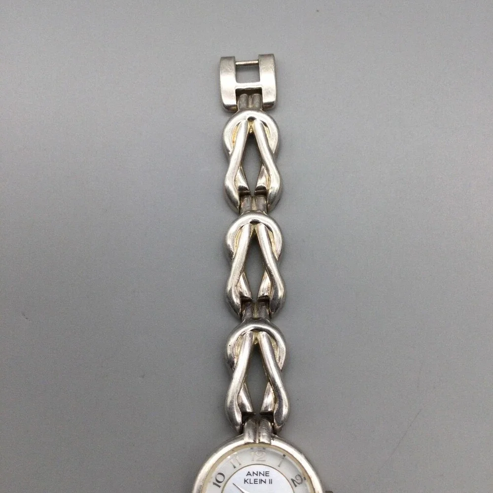 Anne Klein II Womens Watch 19mm White Dial Silver Tone Bracelet New Battery 6.5
